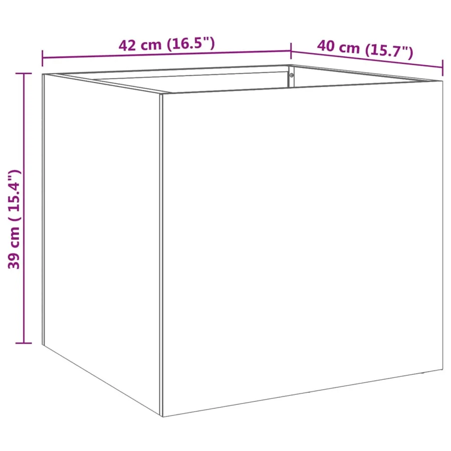 Jardinière argenté 42x40x39 cm acier inoxydable - 10