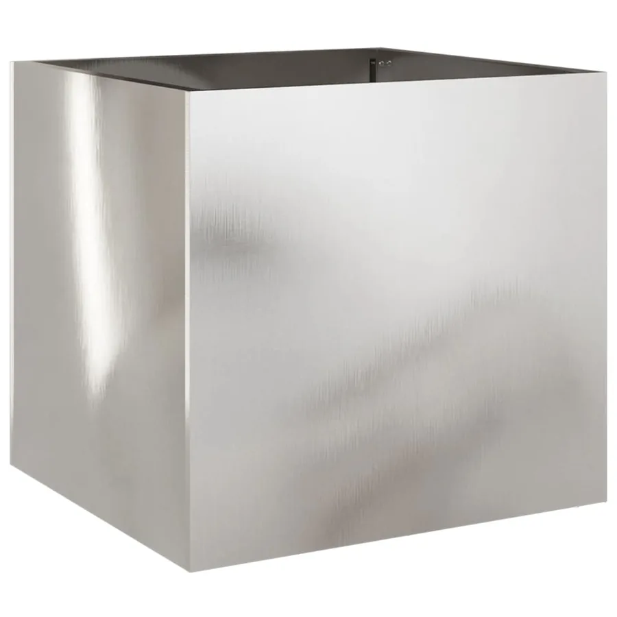 Jardinière argenté 42x40x39 cm acier inoxydable - 2