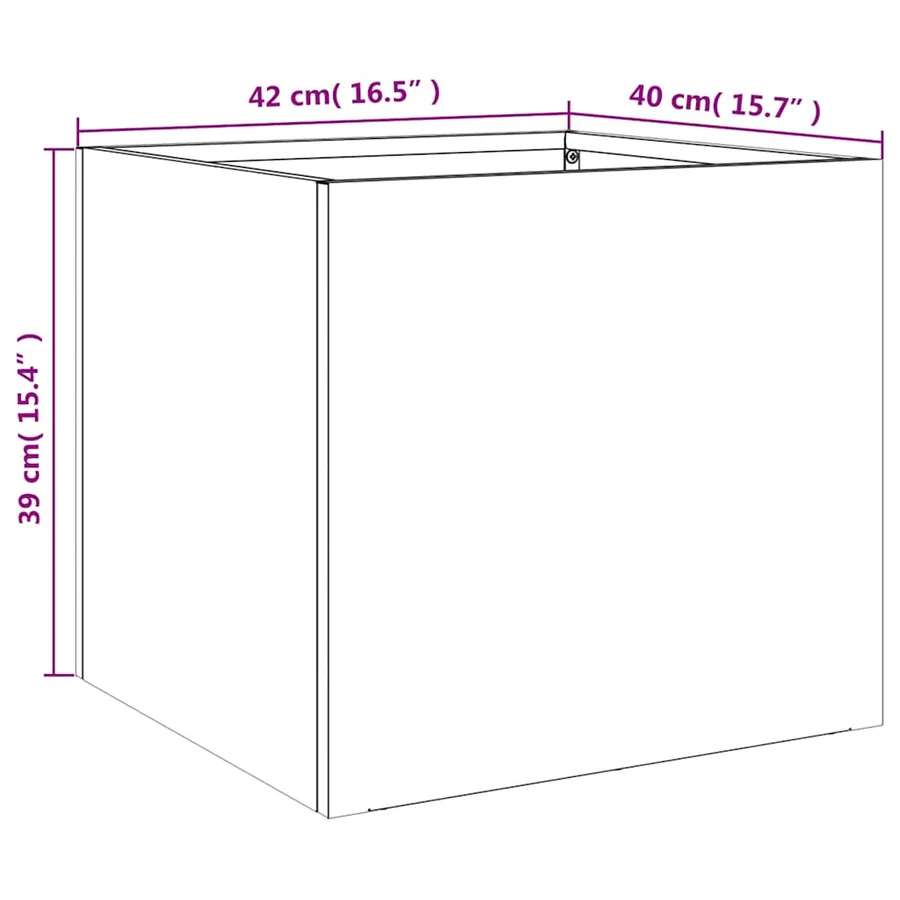 Jardinières 2 pcs noir 42x40x39 cm acier - 10