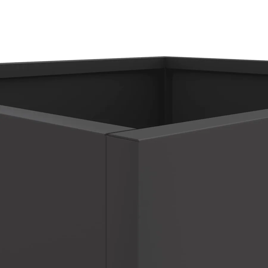 Jardinières 2 pcs noir 42x40x39 cm acier - 8