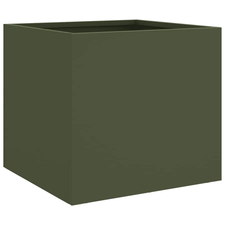 Jardinière vert olive 32x30x29 cm acier - 2