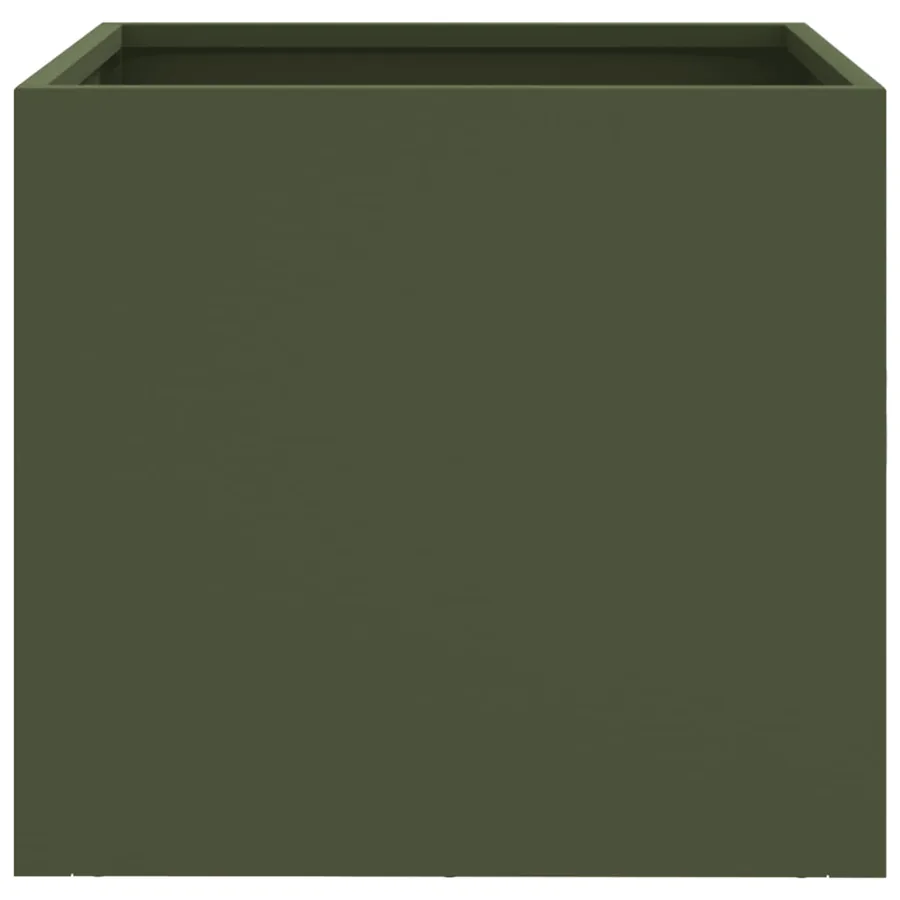 Jardinière vert olive 32x30x29 cm acier - 5