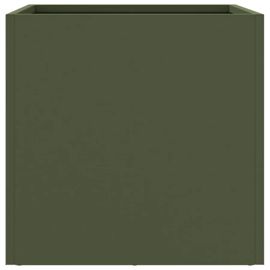 Jardinière vert olive 32x30x29 cm acier - 6