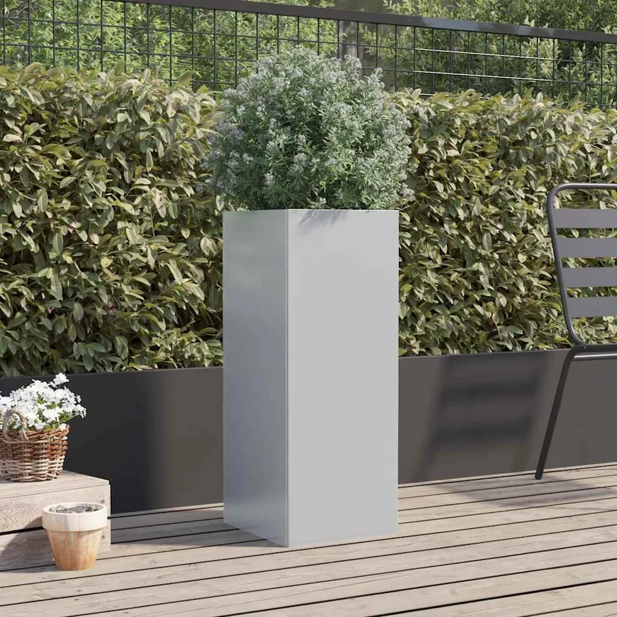 Jardinière argenté 32x29x75 cm acier galvanisé - 3