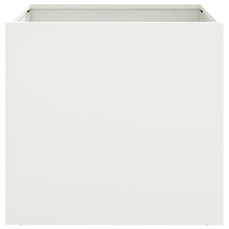 Jardinières 2 pcs blanc 49x47x46 cm acier - 5