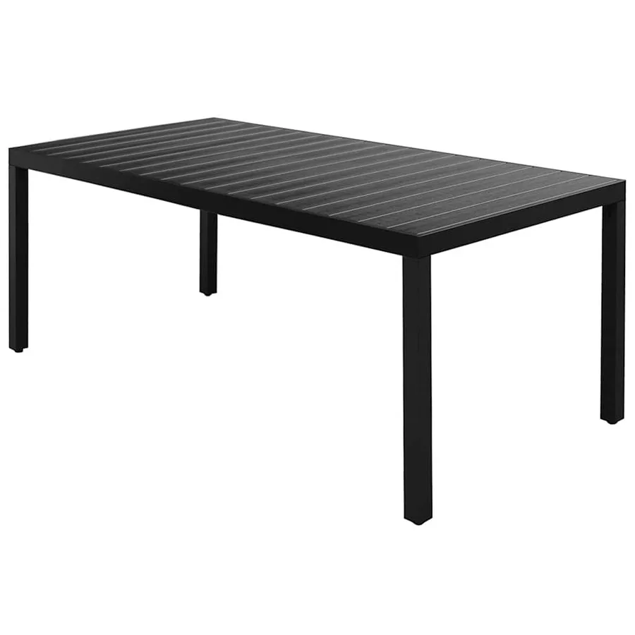 Ensemble à manger de jardin 7 pcs PVC résine tressée noir - 3