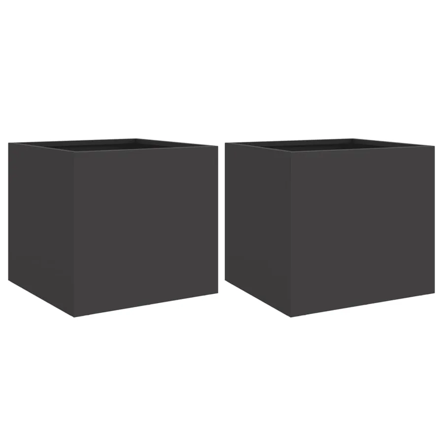 Jardinières 2 pcs noir 32x30x29 cm acier - 2