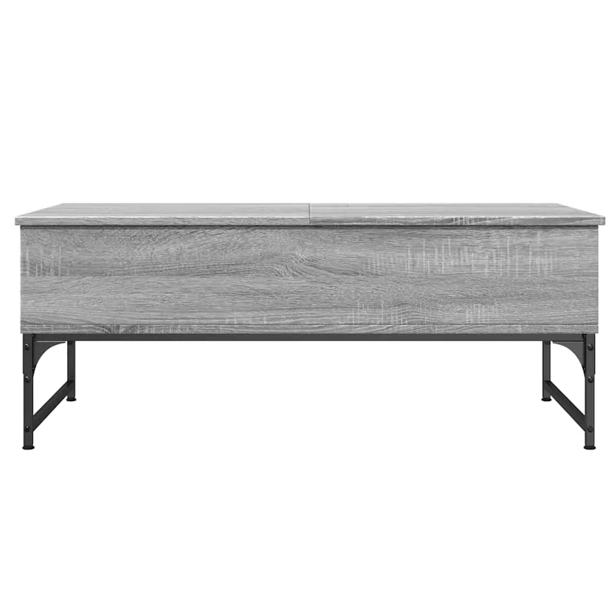 Table basse sonoma gris 100x50x40 cm bois d'ingénierie et métal - 5