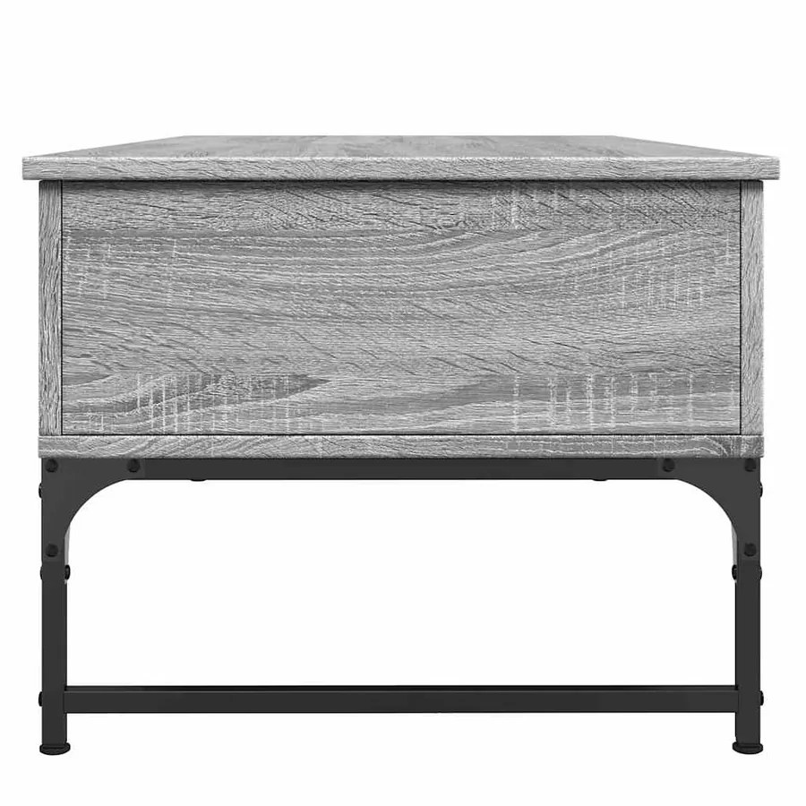Table basse sonoma gris 100x50x40 cm bois d'ingénierie et métal - 6