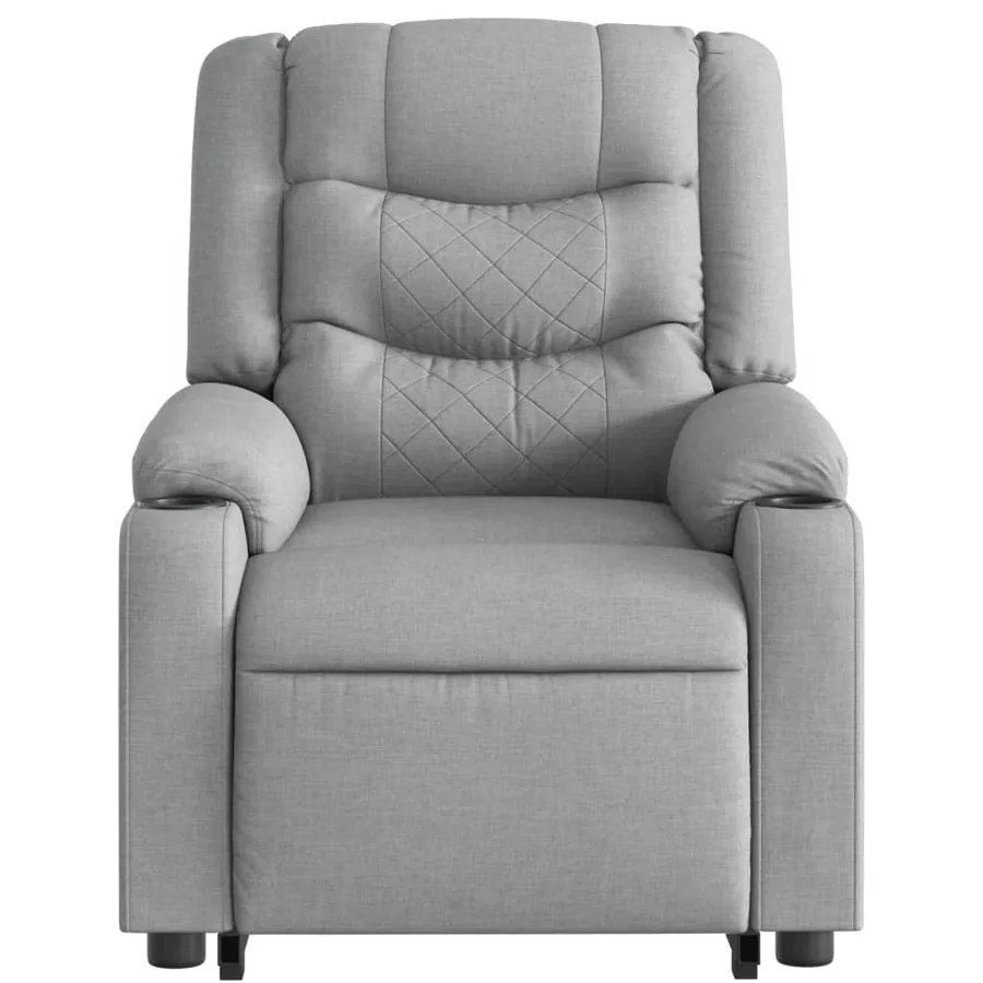 Fauteuil inclinable électrique gris clair tissu - 9