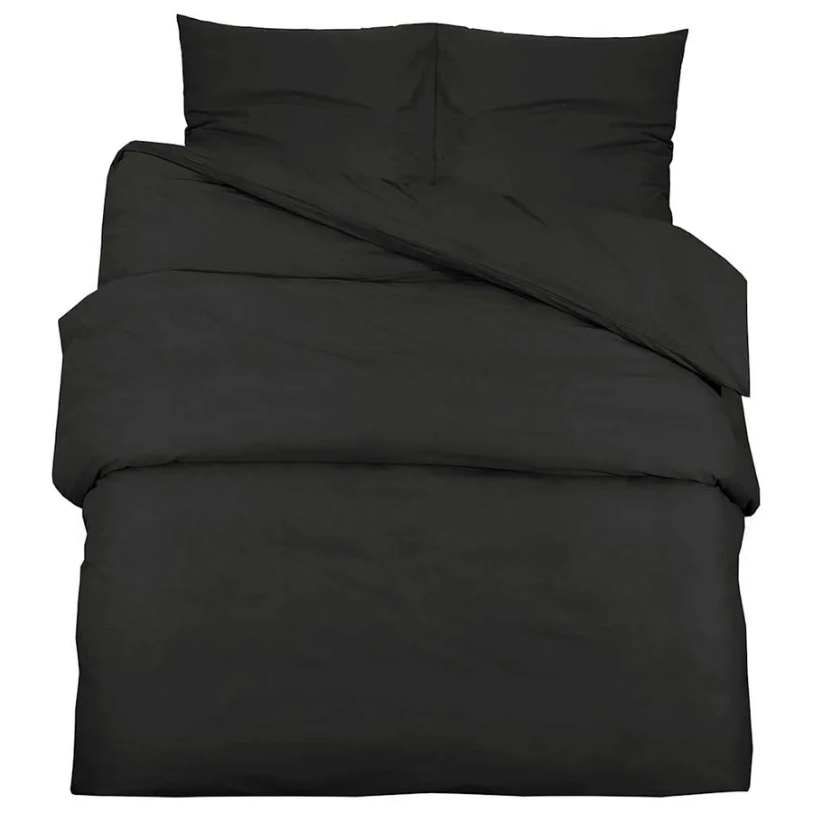 Ensemble de housse de couette Noir 200x200 cm Microfibre légère - 2