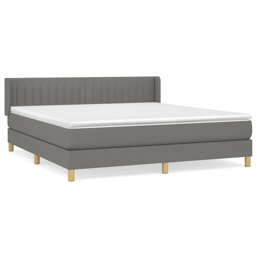 Sommier à lattes de lit avec matelas Gris foncé 160x200cm Tissu - 2