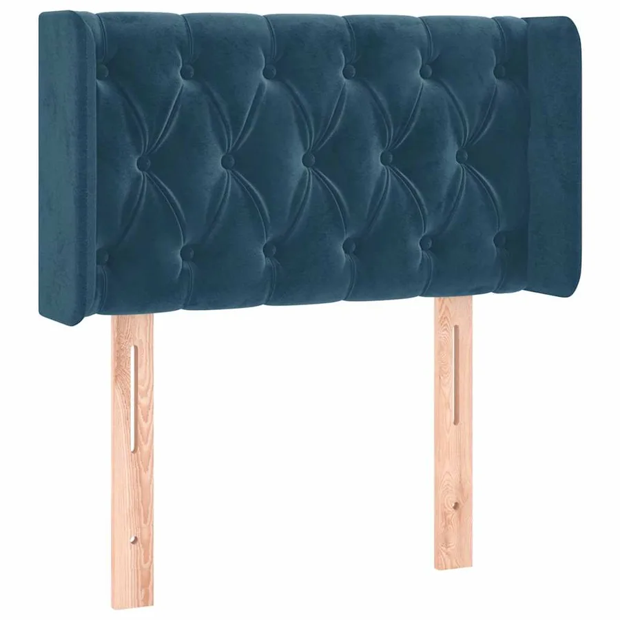 Tête de lit avec oreilles Bleu Foncé 83x16x78/88 cm Velours - 2