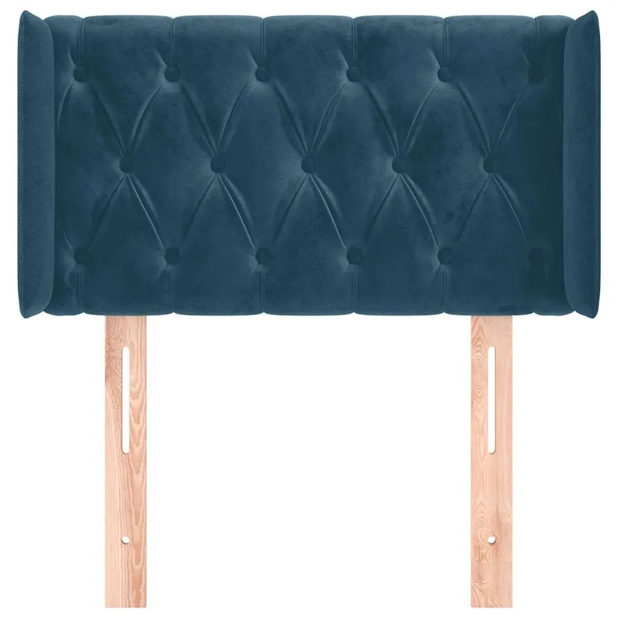 Tête de lit avec oreilles Bleu Foncé 83x16x78/88 cm Velours - 3