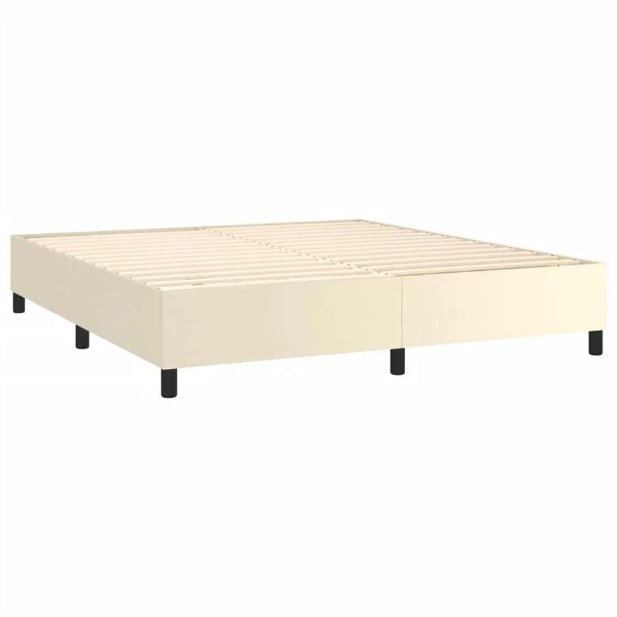 Sommier à lattes de lit avec matelas Crème 160x200cm Similicuir - 4