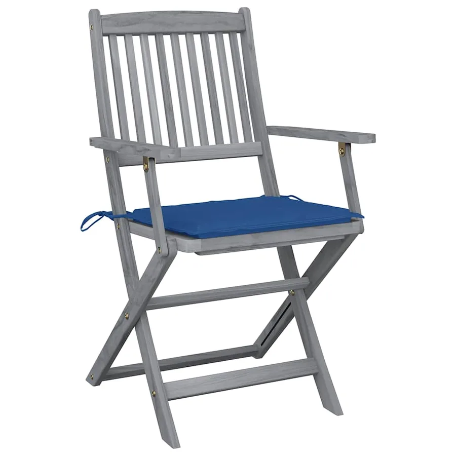 Chaises pliables d'extérieur lot de 4 et coussins Bois d'acacia - 3