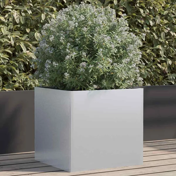 Jardinière argenté 49x47x46 cm acier galvanisé