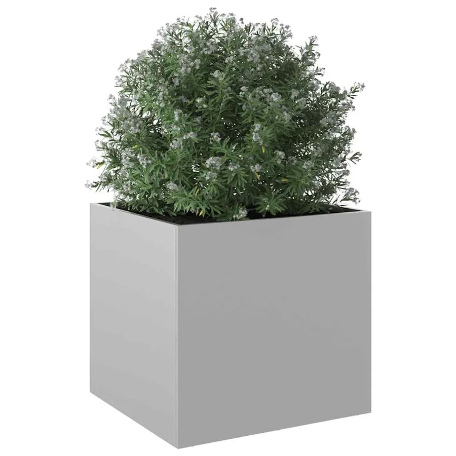 Jardinière argenté 49x47x46 cm acier galvanisé - 4
