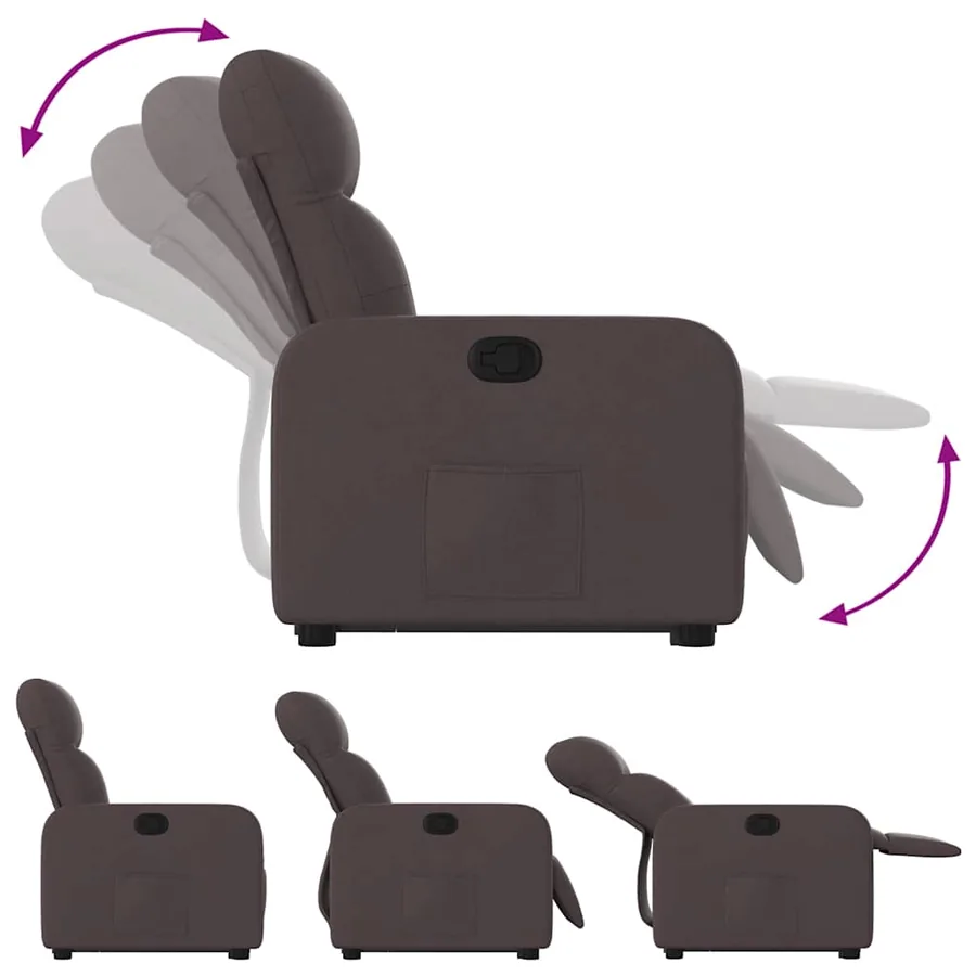 Fauteuil inclinable marron foncé tissu - 7