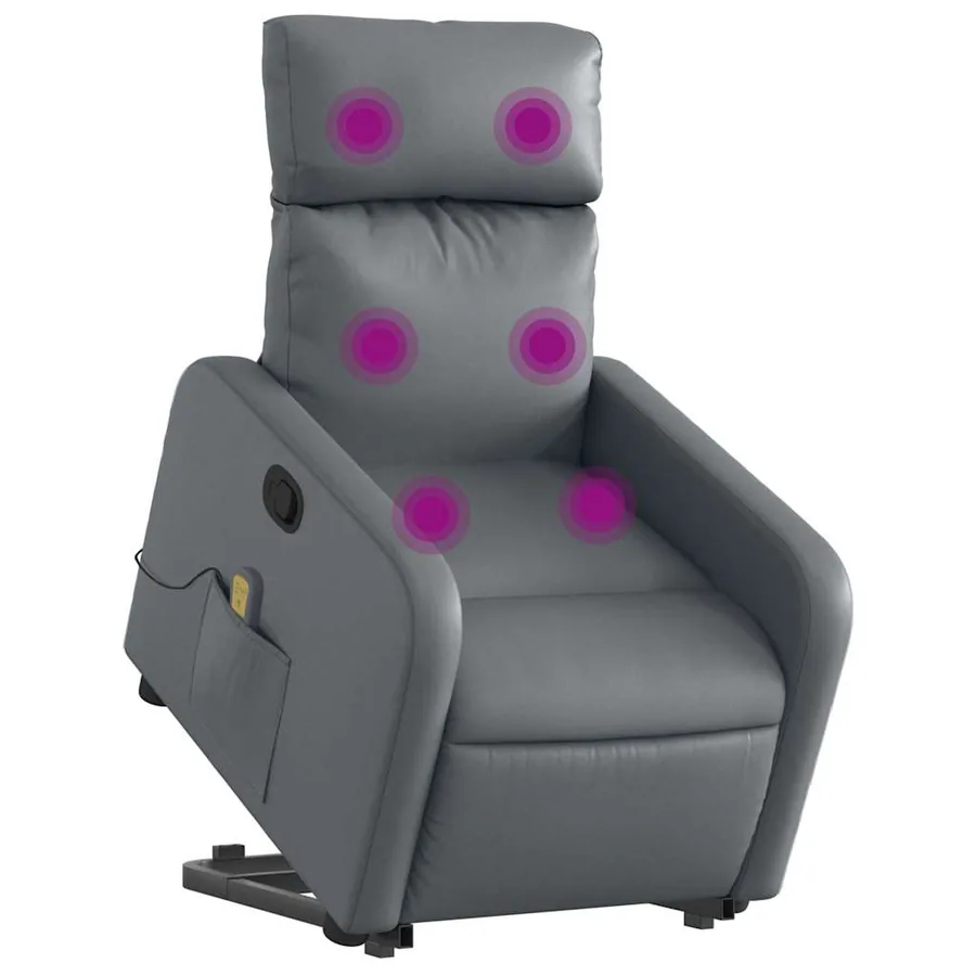 Fauteuil inclinable de massage Gris Similicuir - 3