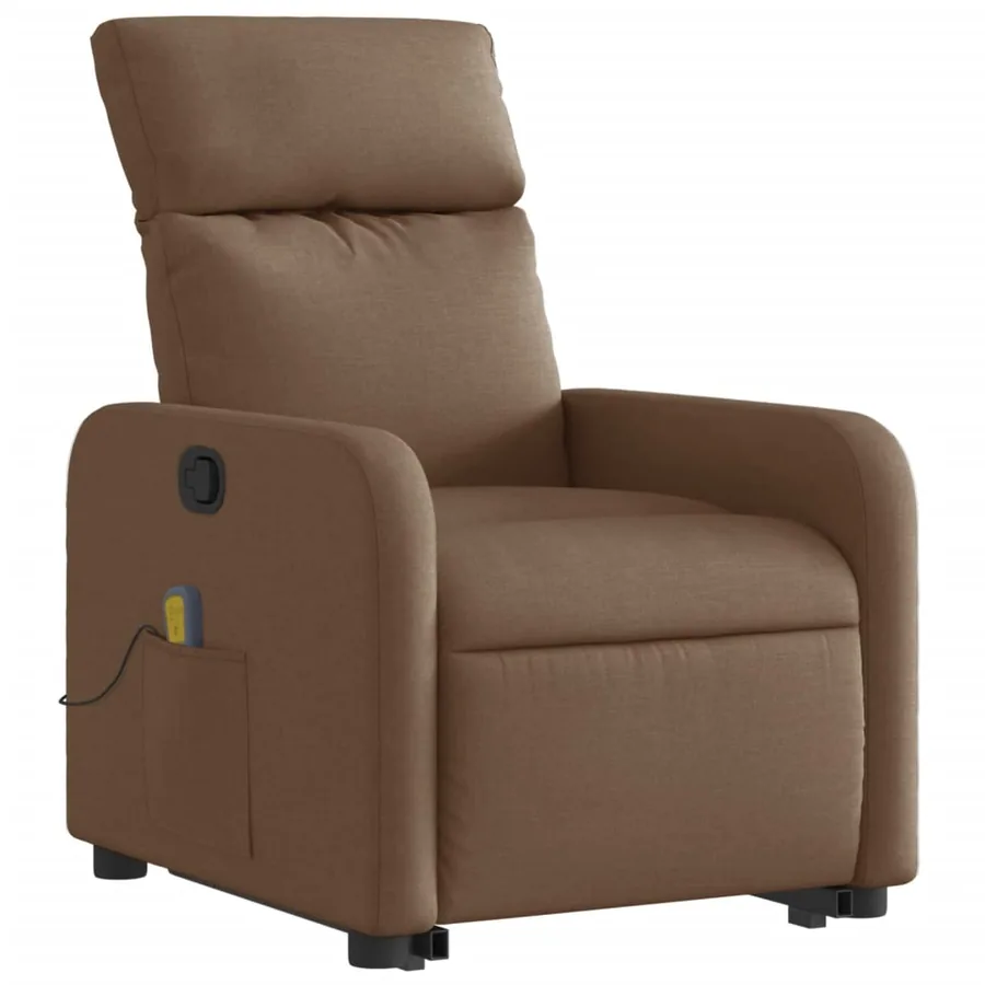 Fauteuil de massage inclinable Marron Tissu - 4
