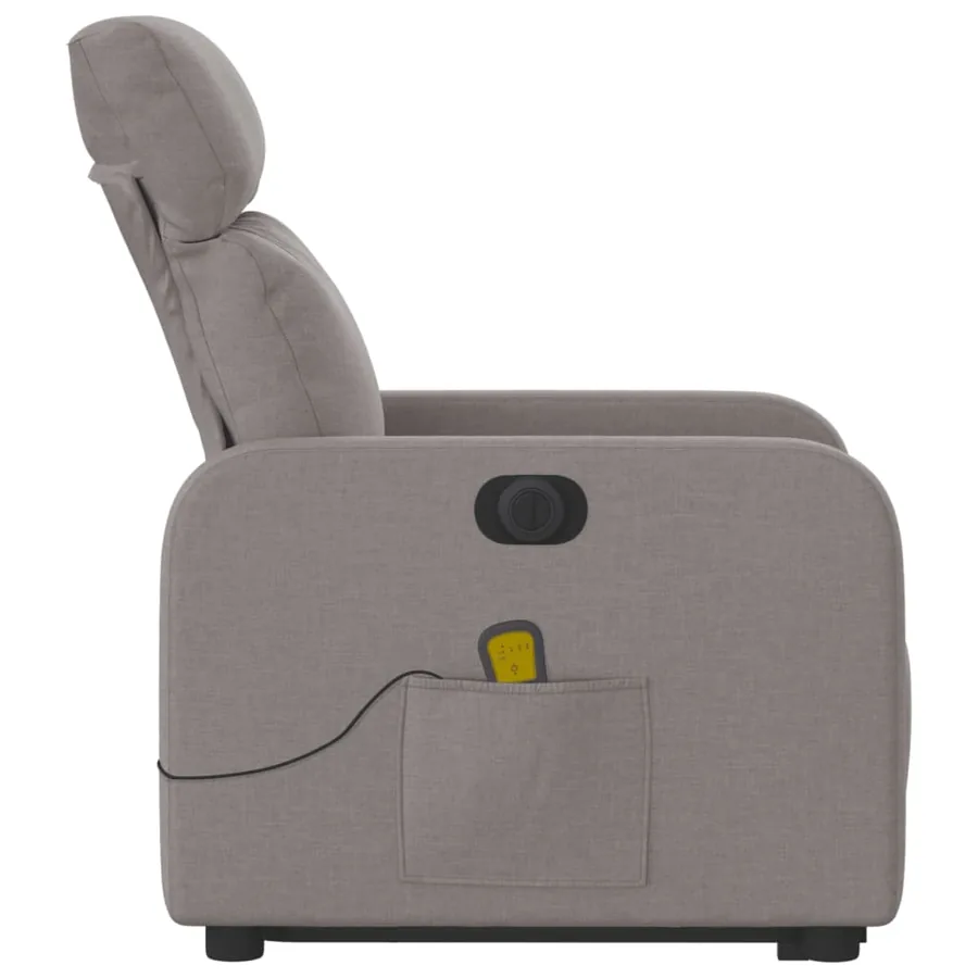 Fauteuil inclinable de massage électrique Taupe Tissu - 10