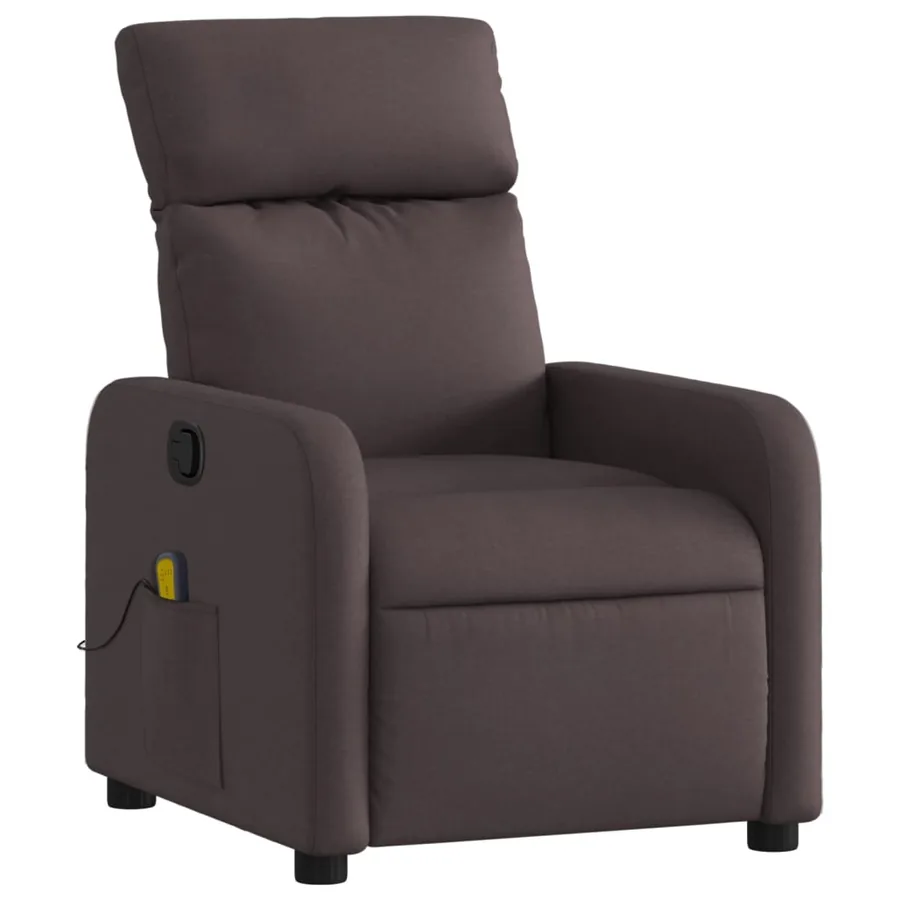 Fauteuil de massage inclinable Marron foncé Tissu - 3
