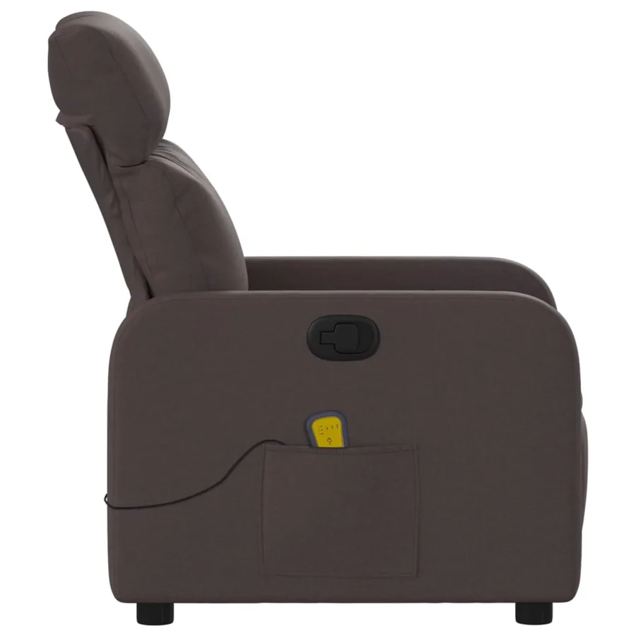 Fauteuil de massage inclinable Marron foncé Tissu - 8