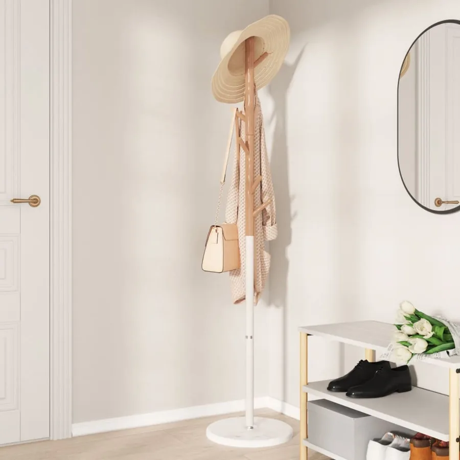 Porte-manteau blanc 172 cm fer enduit de poudre - 3