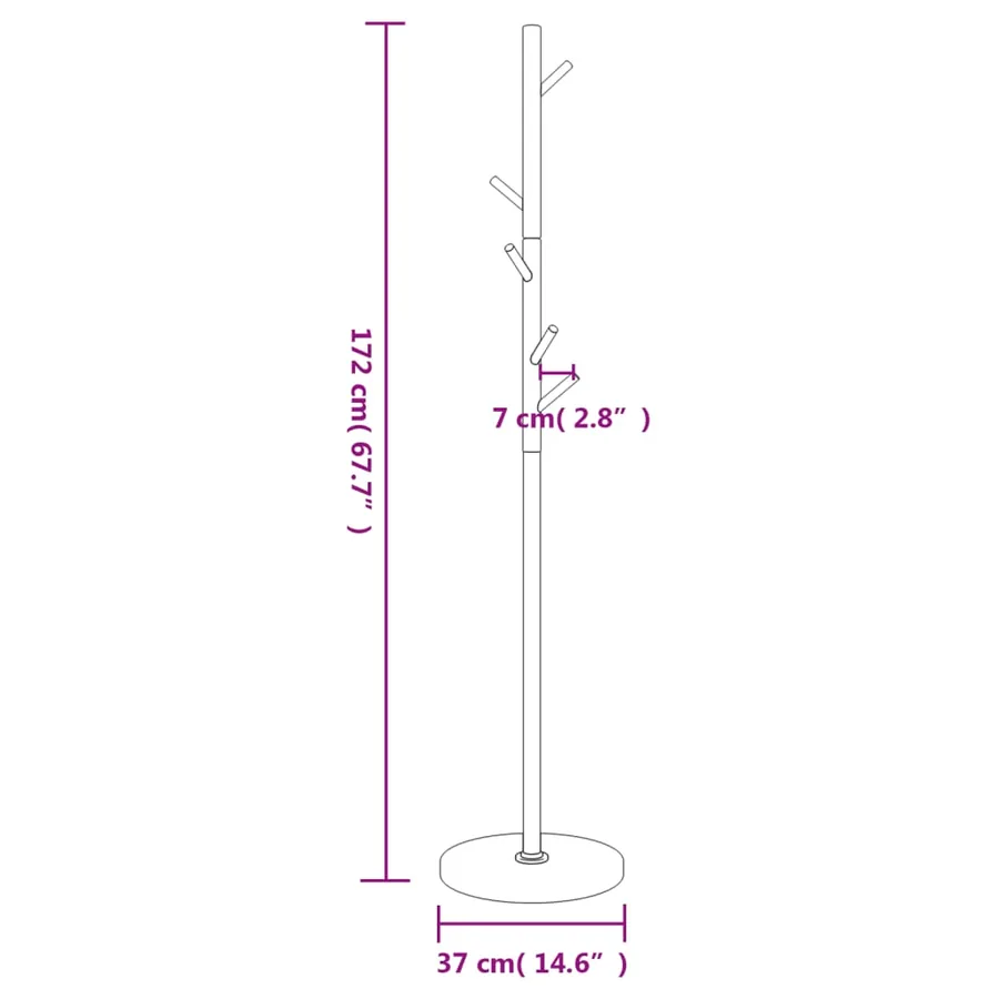 Porte-manteau blanc 172 cm fer enduit de poudre - 8