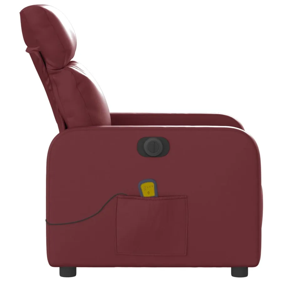 Fauteuil de massage inclinable électrique rouge bordeaux - 10