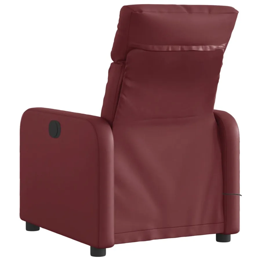 Fauteuil de massage inclinable électrique rouge bordeaux - 5