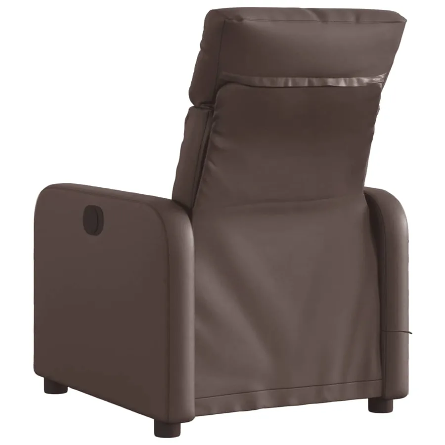 Fauteuil de massage inclinable électrique marron similicuir - 5