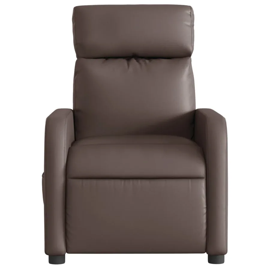 Fauteuil de massage inclinable électrique marron similicuir - 9