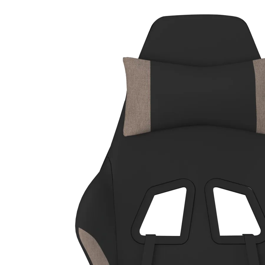 Chaise de jeu de massage Noir et taupe Tissu - 11