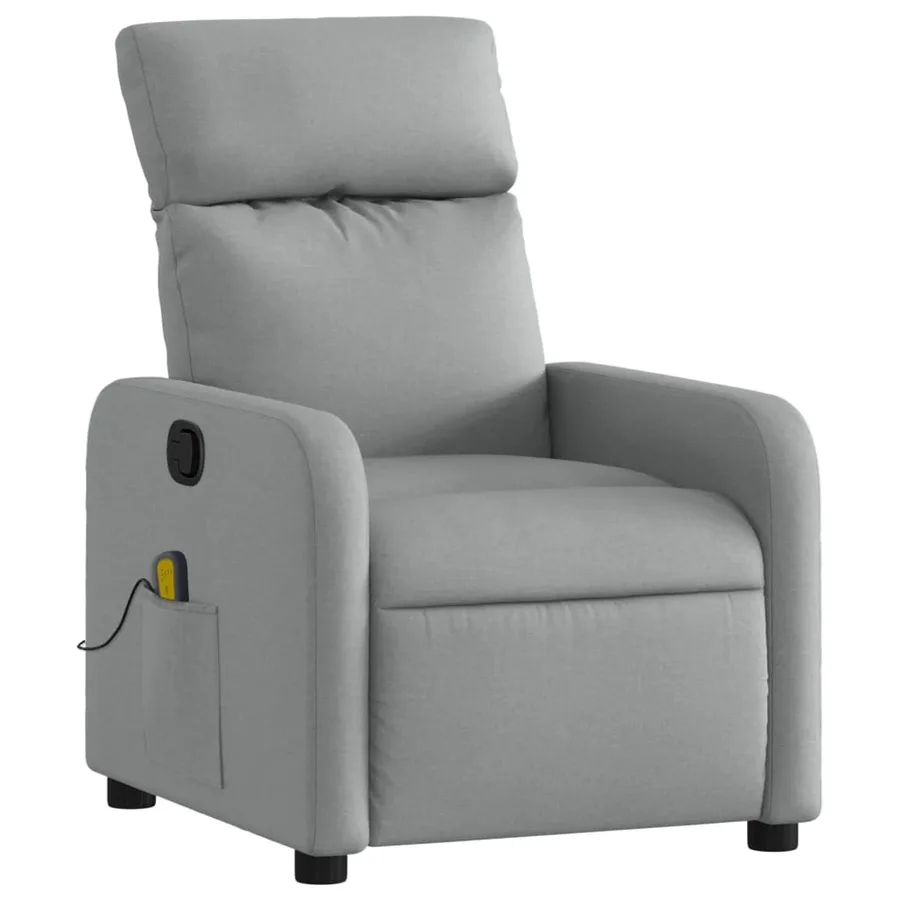 Fauteuil inclinable de massage en tissu gris clair - 3