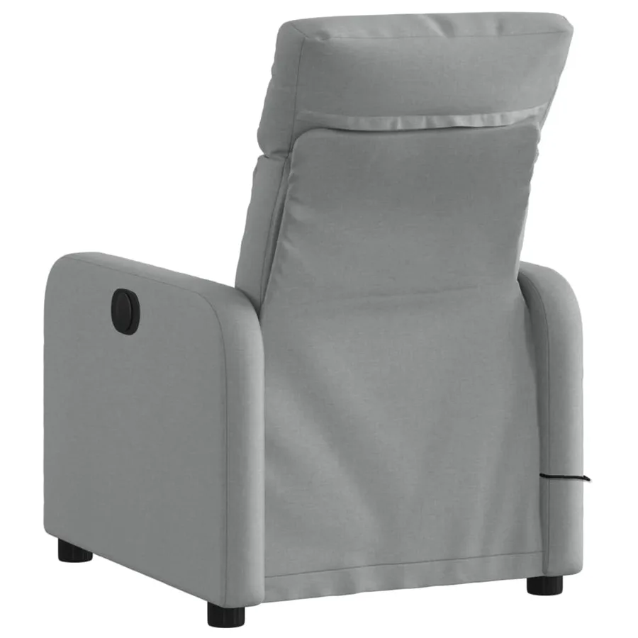 Fauteuil inclinable de massage en tissu gris clair - 4