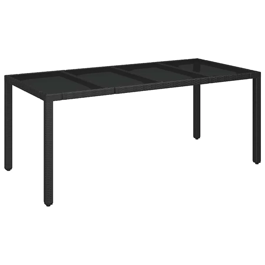 Ensemble à manger de jardin 9pcs coussins noir résine tressée - 5