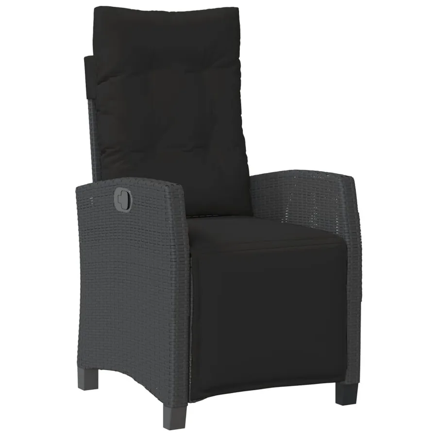 Ensemble à manger de jardin coussins 5pcs Noir Résine tressée - 3