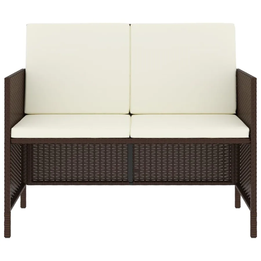 Ensemble à manger de jardin et coussins 6 pcs marron rotin - 5