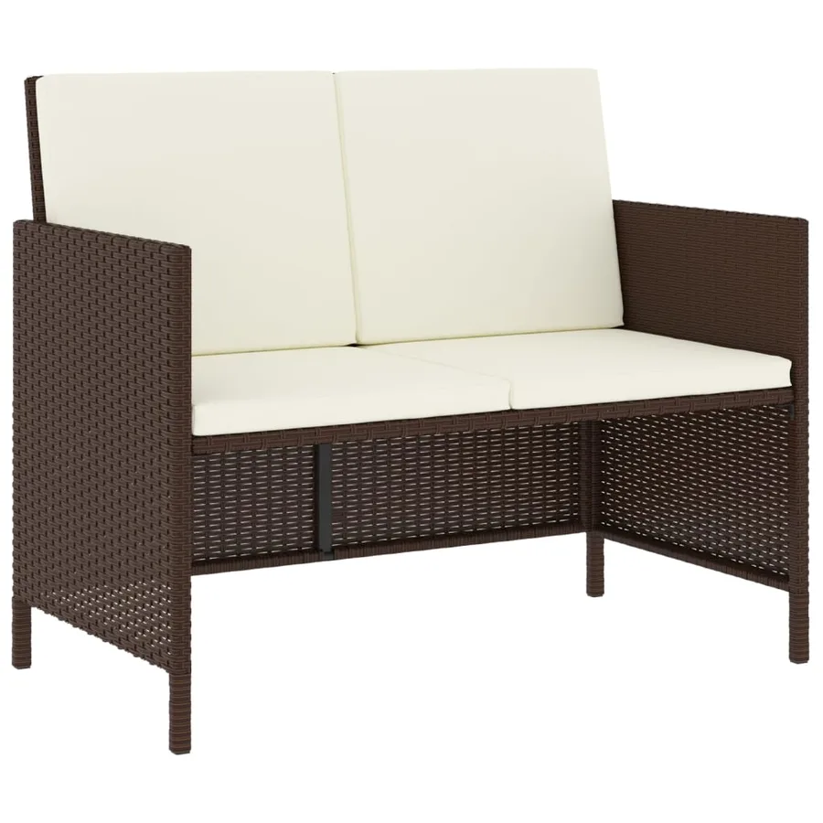 Ensemble à manger de jardin et coussins 6 pcs marron rotin - 6