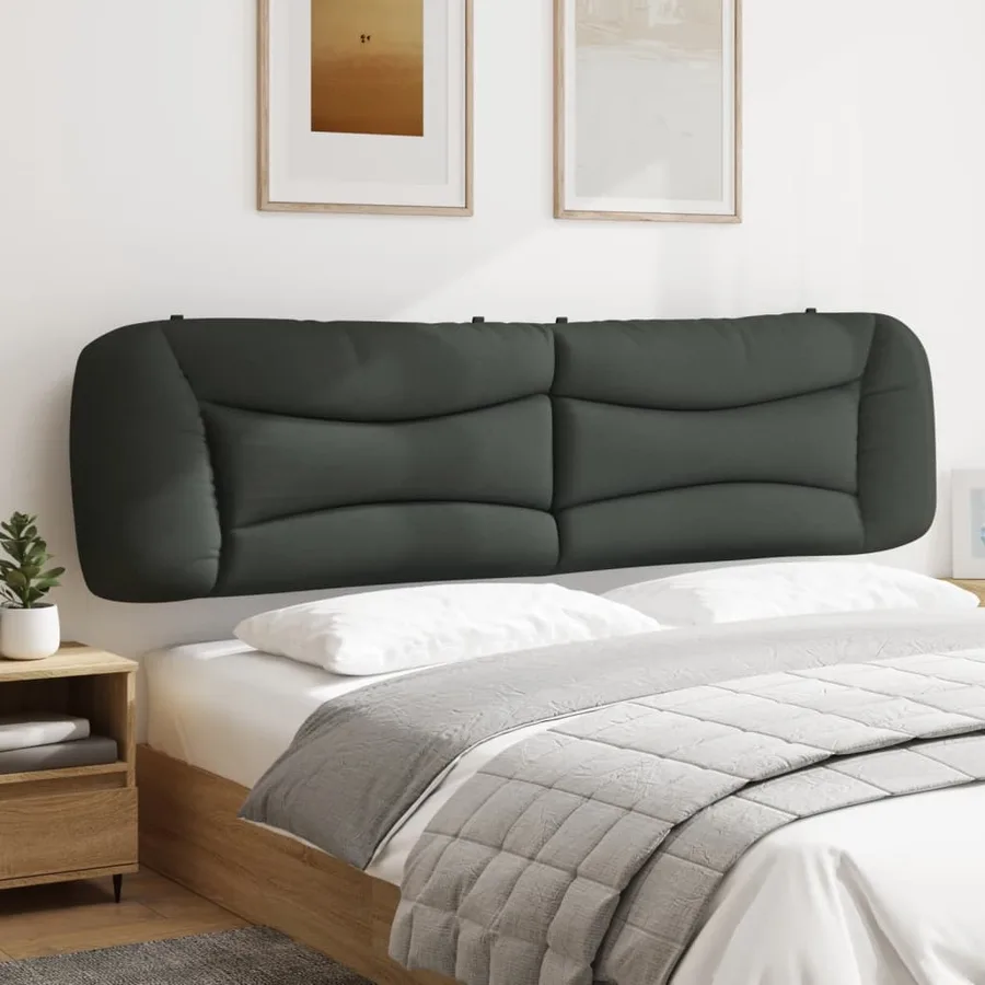 Coussin de tête de lit Hvar gris foncé 200 cm tissu - 4