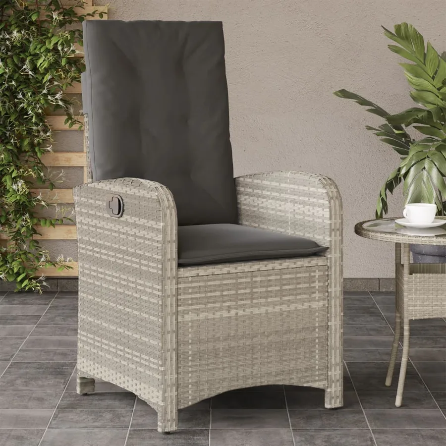 Chaises inclinables jardin lot de 2 et coussins résine tressée - 3
