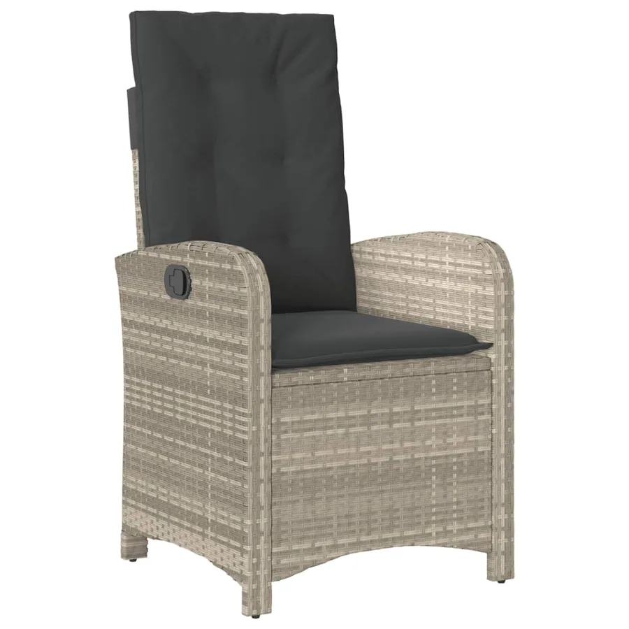 Chaises inclinables jardin lot de 2 et coussins résine tressée - 4