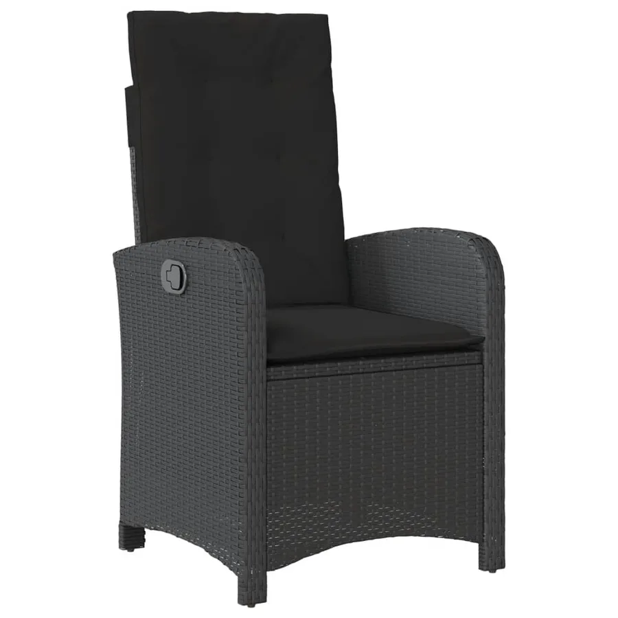 Ensemble à manger de jardin coussins 7pcs Noir Résine tressée - 4
