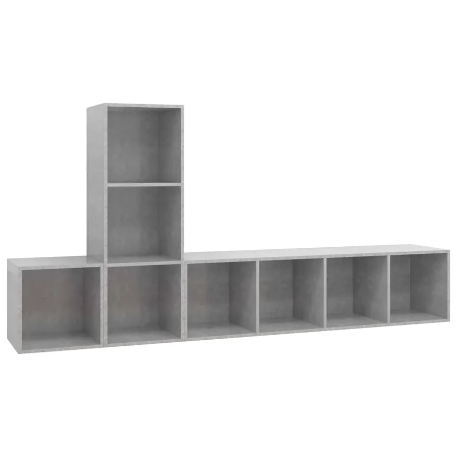 Ensemble de meuble TV 3 pcs Gris béton Bois d'ingénierie - 2