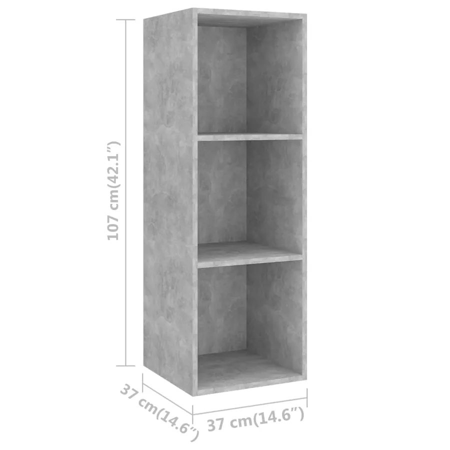 Ensemble de meuble TV 3 pcs Gris béton Bois d'ingénierie - 8