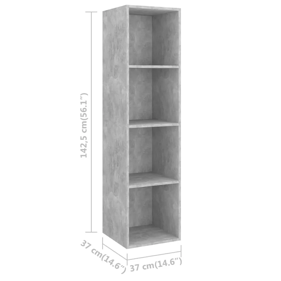 Ensemble de meuble TV 3 pcs Gris béton Bois d'ingénierie - 9