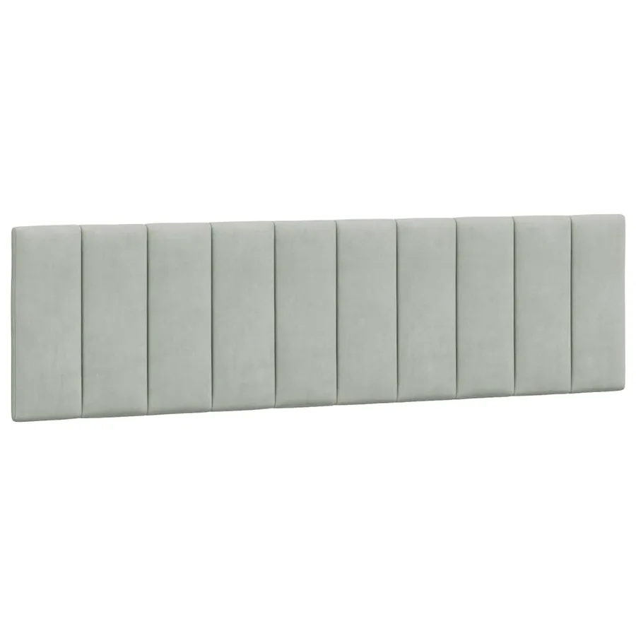 Coussin de tête de lit Hanko gris clair 180 cm velours - 2