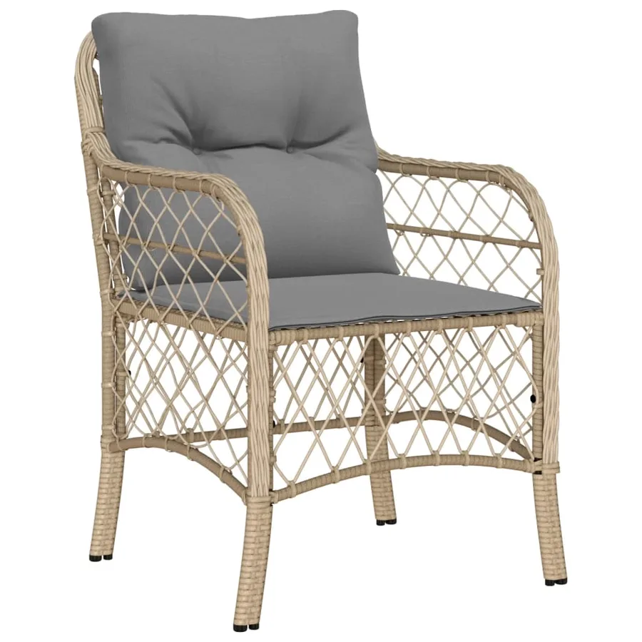 Ensemble à manger de jardin coussins 5 pcs mélange beige rotin - 3
